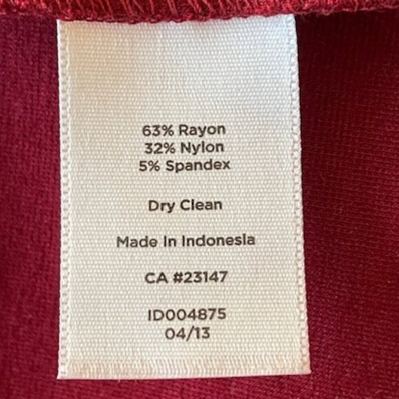 TALBOTS Color Block Sleeveless Knit Sheath Dress Red Coral Maroon - Picture 12 of 15